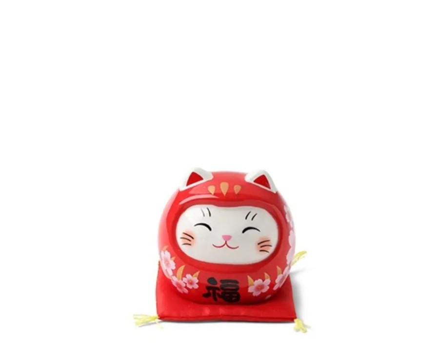 Miya Company Daruma Fortune Cat Figurine | Figurines