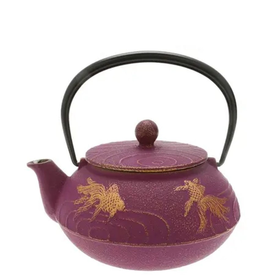 Miya Company Teapot Cast Iron Purple Goldfish | Teapots - Cast Iron