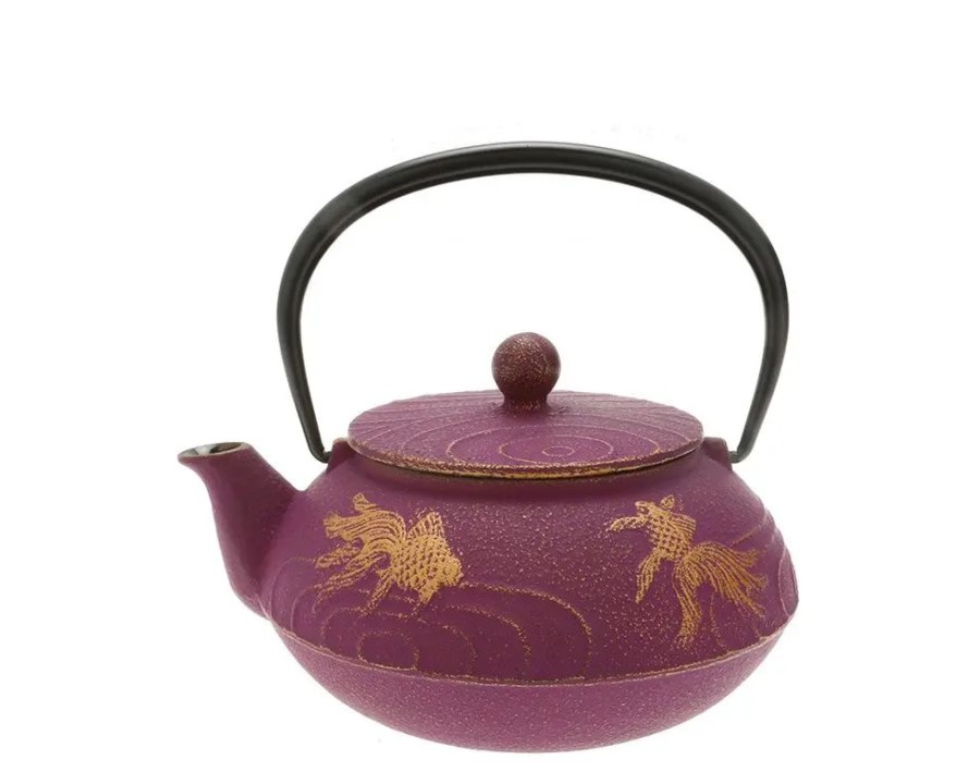 Miya Company Teapot Cast Iron Purple Goldfish | Teapots - Cast Iron