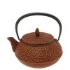 Miya Company Teapot Cast Iron Gold Cranberry Pine Needles | Teapots - Cast Iron