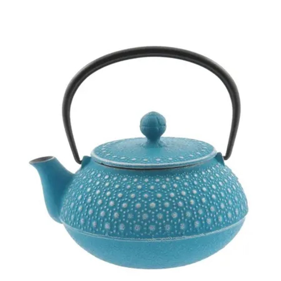 Miya Company Cast Iron Teapot Turquoise Honeycomb 0.65L | Teapots - Cast Iron