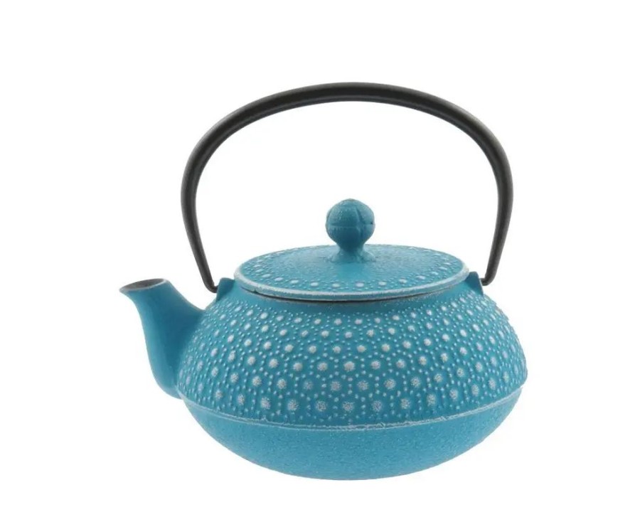 Miya Company Cast Iron Teapot Turquoise Honeycomb 0.65L | Teapots - Cast Iron