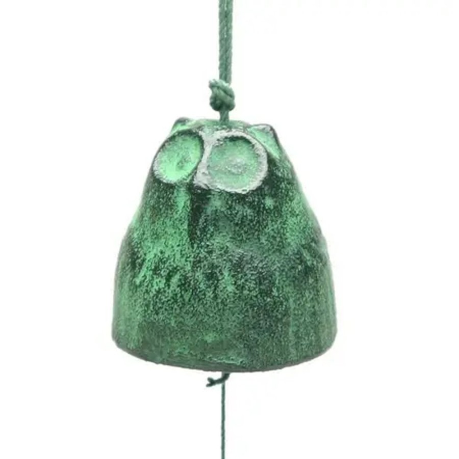 Miya Company Wind Chime Owl Green 1-7/8" | Owls