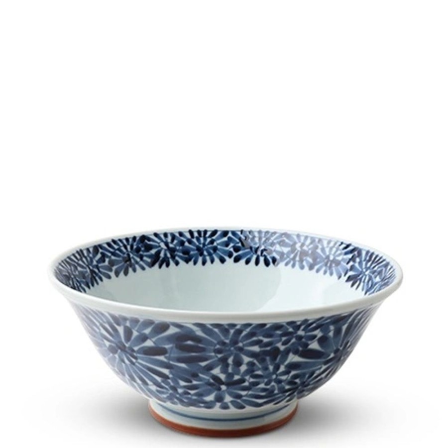 Miya Company Blue & White Floral 7.75" Noodle Bowl | Ramen Bowls