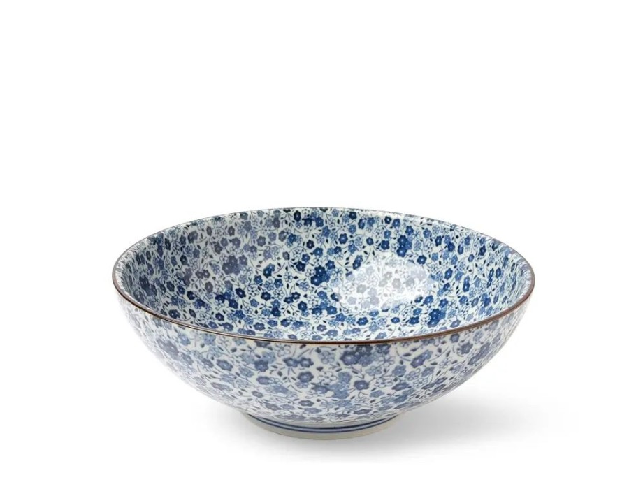 Miya Company Blue Flowers 8.25" Bowl | Serving Bowls & Plates