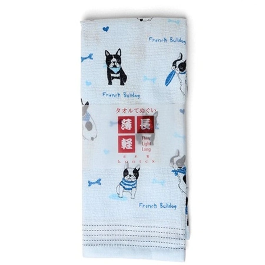 Miya Company Tea Towel - Blue Frenchie | Dogs