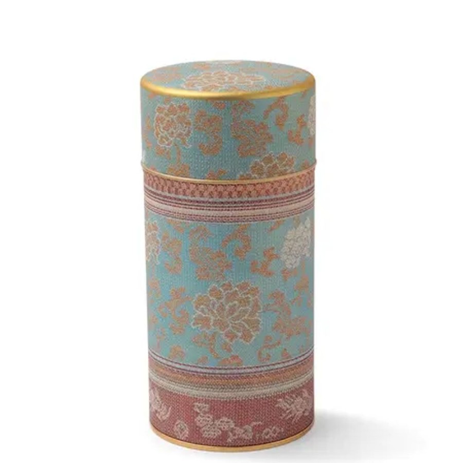 Miya Company Tea Canister Brocade Peony Blue | Teaware Accessories