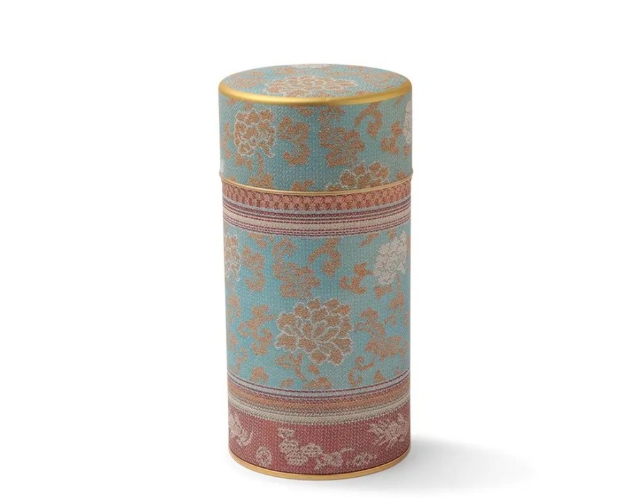 Miya Company Tea Canister Brocade Peony Blue | Teaware Accessories