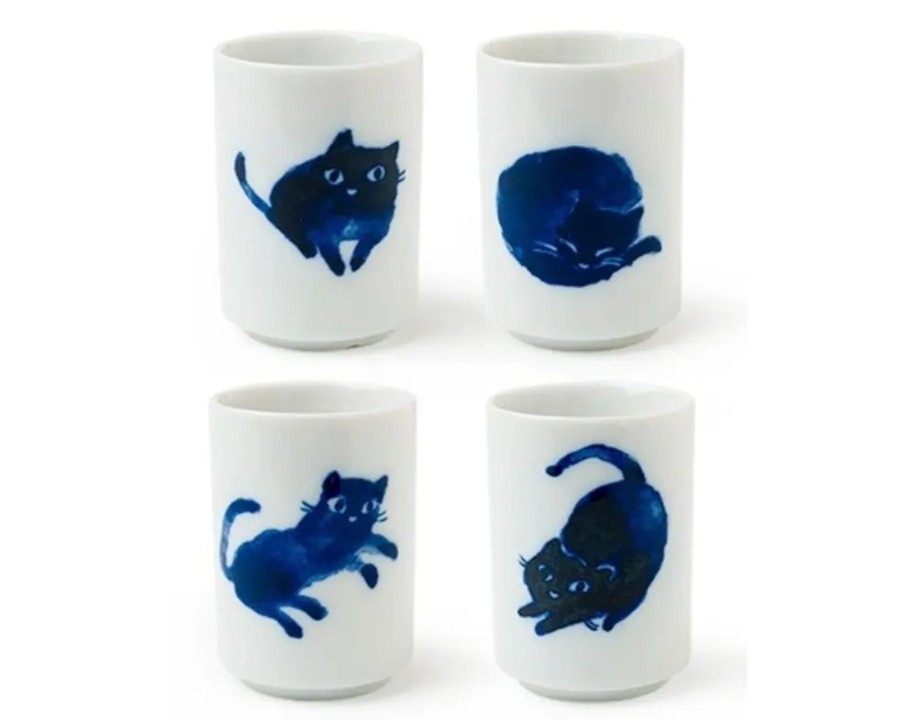 Miya Company Midnight Blue Cat Cup Set | Cats