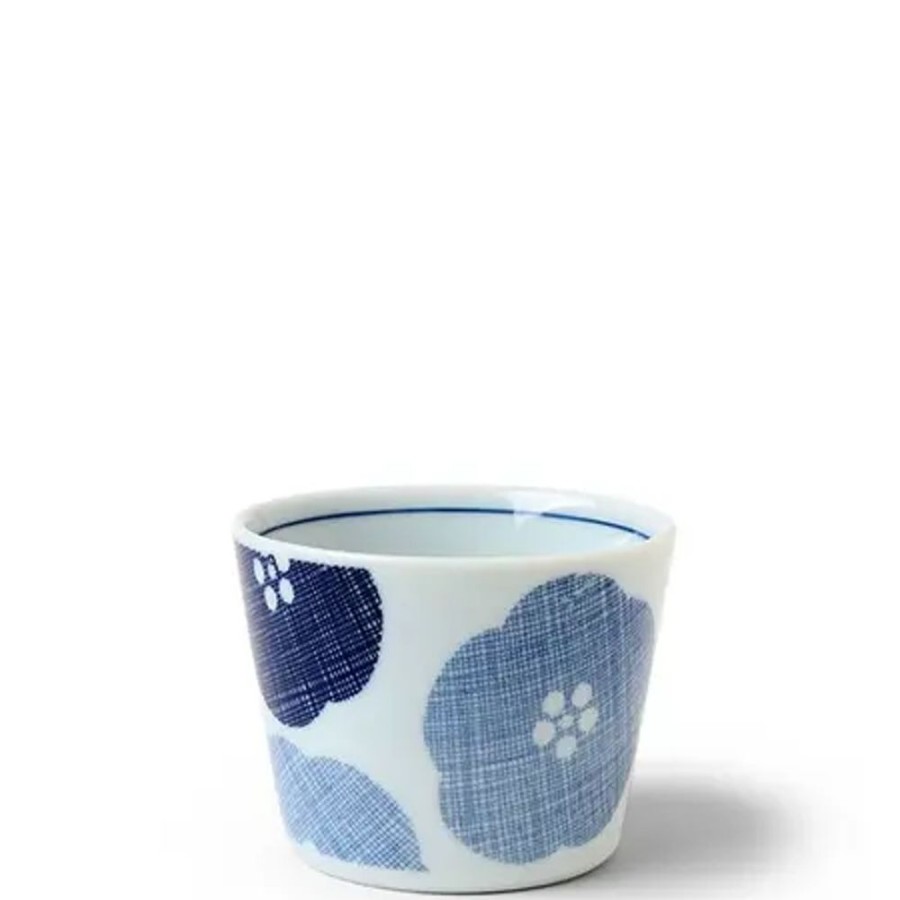 Miya Company Blue Textile Petals Soba Cup | Sauce Dishes