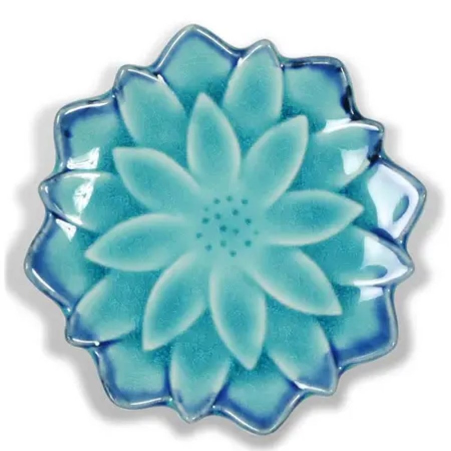 Miya Company Turquoise Blue Mum 4.75" Plate | Small Plates