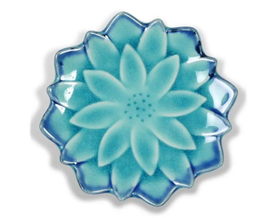 Miya Company Turquoise Blue Mum 4.75" Plate | Small Plates