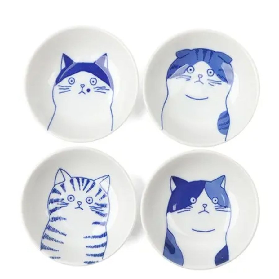 Miya Company Cat Face Small Dish 3.5" Set/4 | Cats