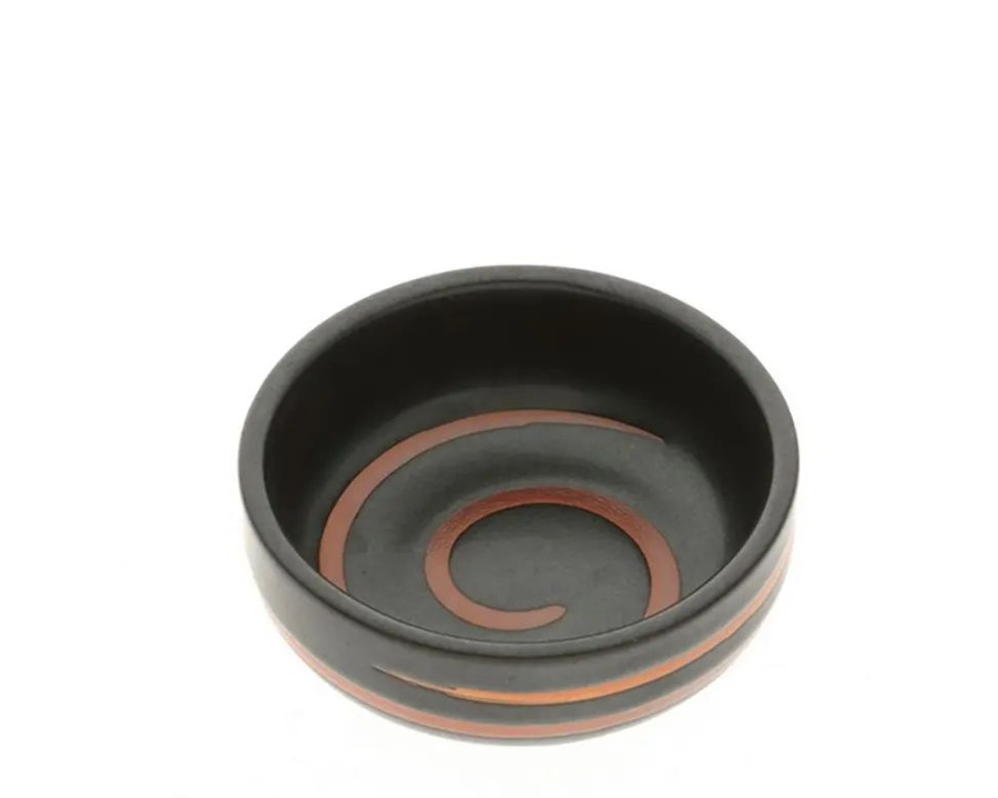 Miya Company Sauce Dish Black Caramel Swirl | Sauce Dishes