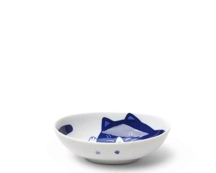 Miya Company Blue Cats 5" X 3.75" Oval Bowl | Bowls