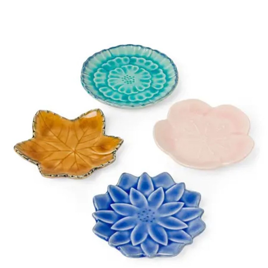 Miya Company Leaf & Flower 4.75" Plate Set | Plate Sets