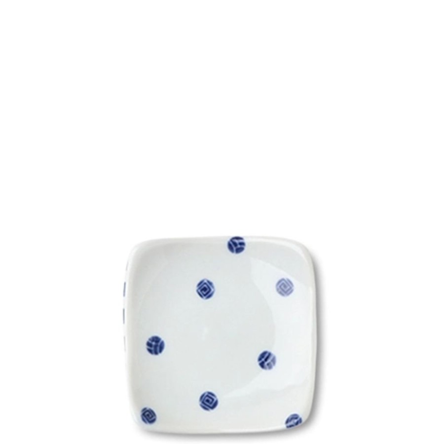 Miya Company Blue & White Dots 3.5" Plate | Sauce Dishes