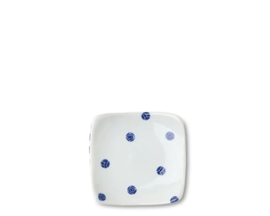 Miya Company Blue & White Dots 3.5" Plate | Sauce Dishes