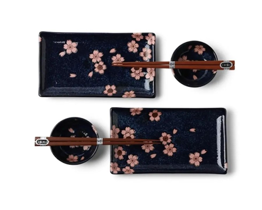 Miya Company Namako Pink Sakura Sushi For Two Set | Plate Sets