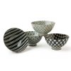 Miya Company Retro Black & White 4.5" Rice Bowl Set | Bowl Sets