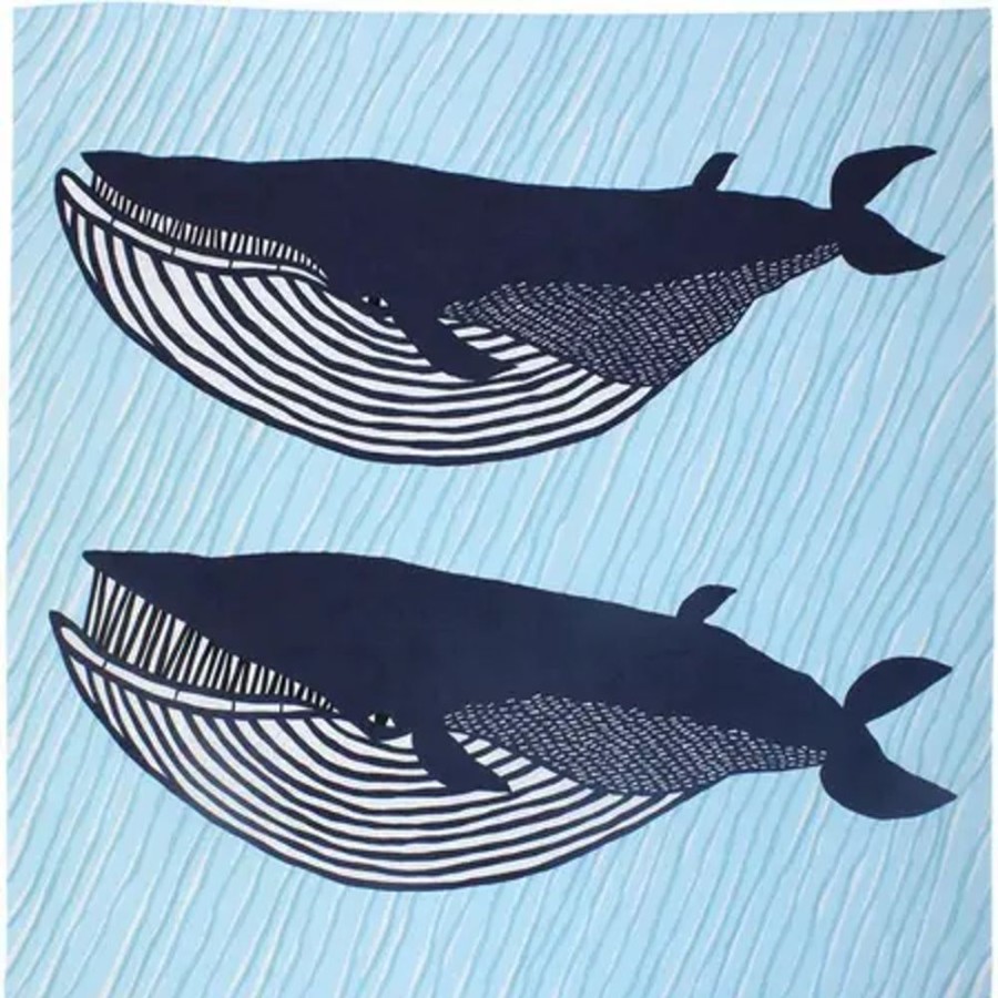 Miya Company Furoshiki Whales 41" Sq. | Furoshiki & Tenugui