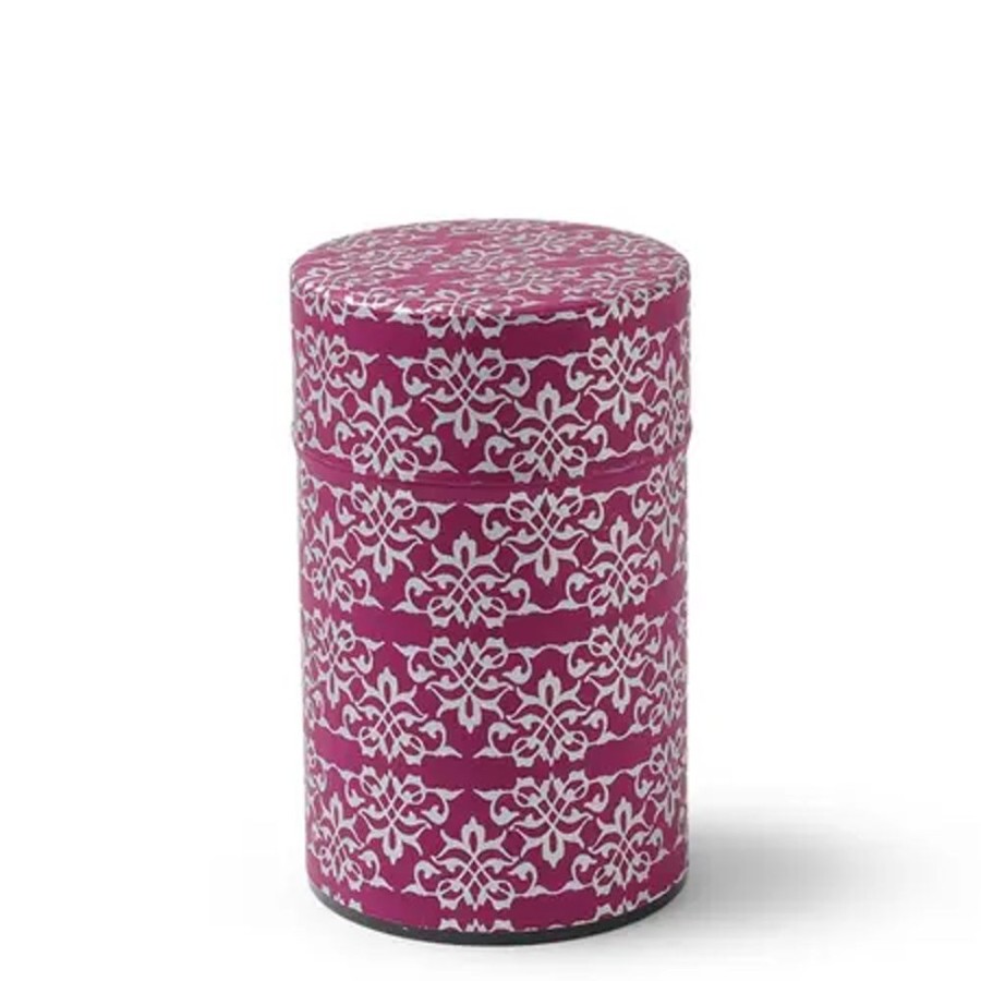 Miya Company Tea Canister Fuschia/Silver Bar | Teaware Accessories