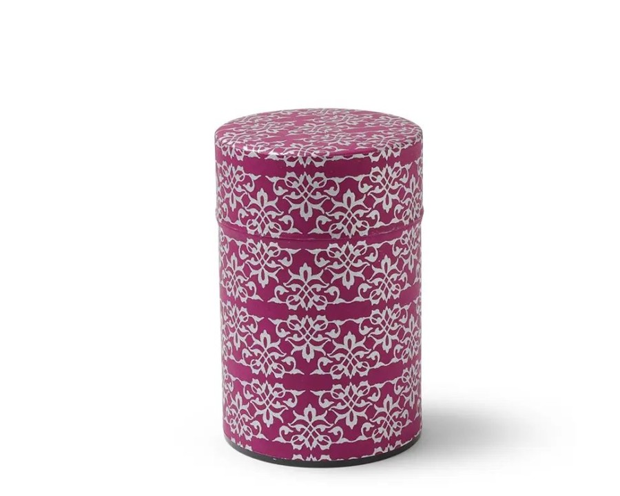 Miya Company Tea Canister Fuschia/Silver Bar | Teaware Accessories