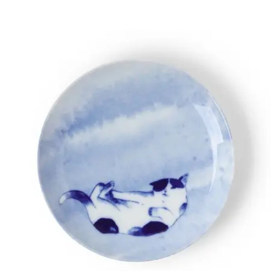 Miya Company Blue Cat Playing Plate | Plates