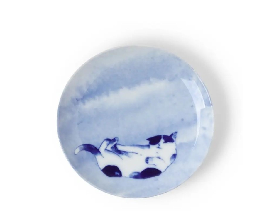 Miya Company Blue Cat Playing Plate | Plates