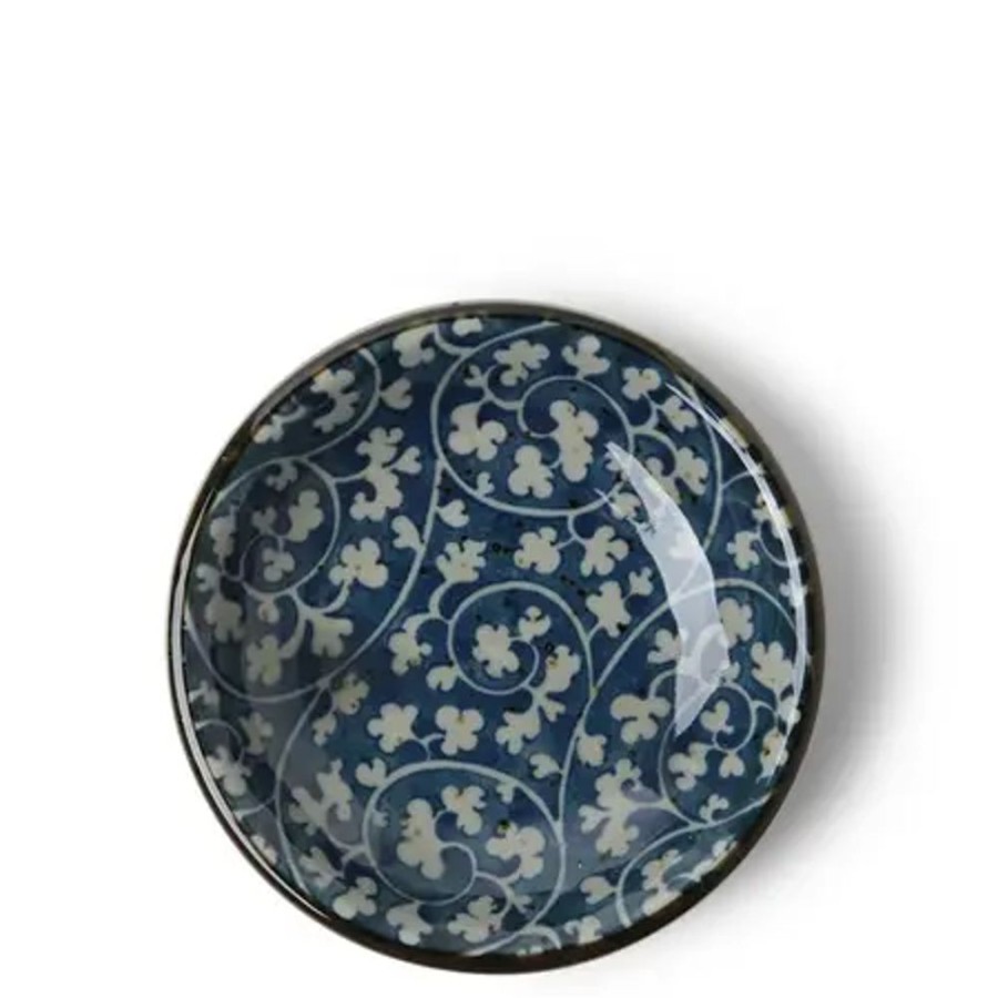 Miya Company Sauce Dish 3-5/8" Indigo Floral Arabesque | Sauce Dishes