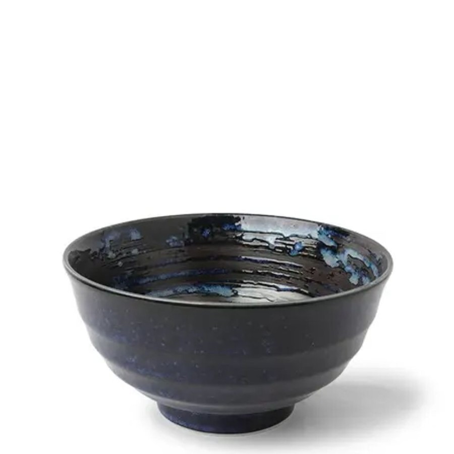 Miya Company Blue Black Swirl 6.75" Noodle Bowl | Medium Bowls