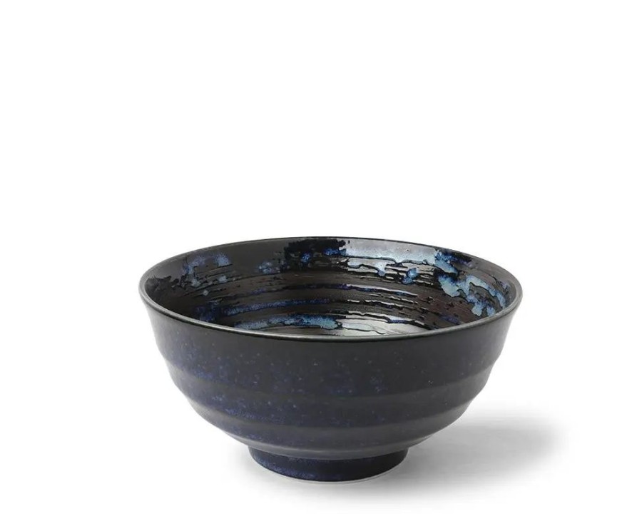 Miya Company Blue Black Swirl 6.75" Noodle Bowl | Medium Bowls