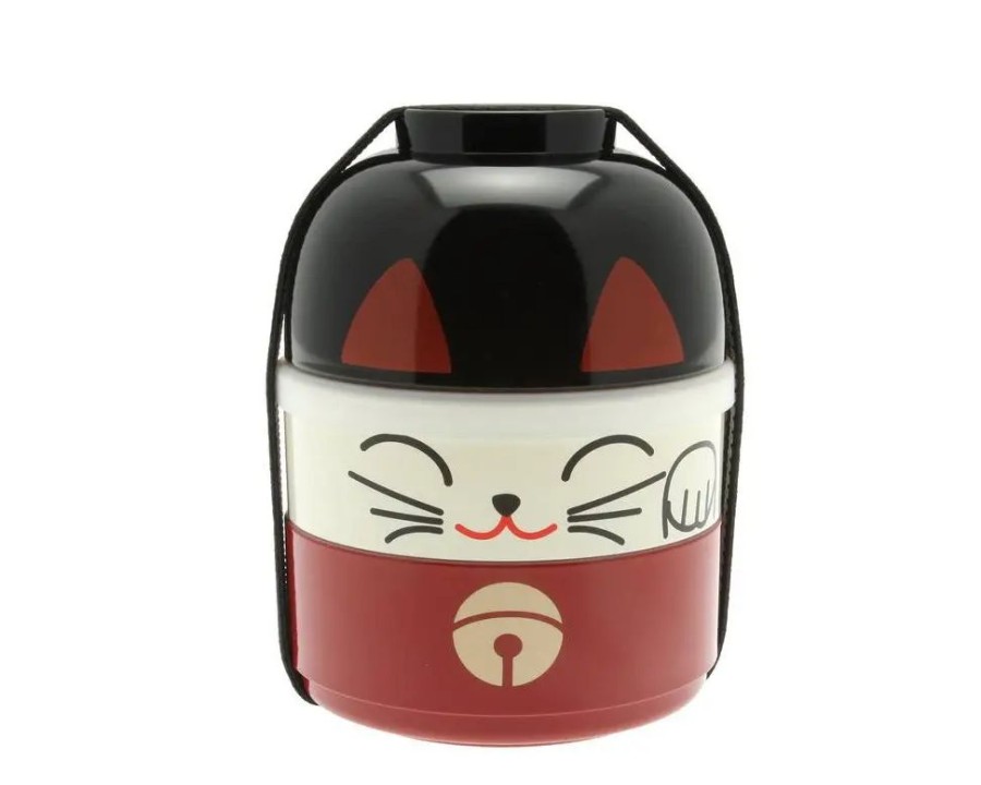 Miya Company Bento Set Fortune Cat Red | Bento Sets