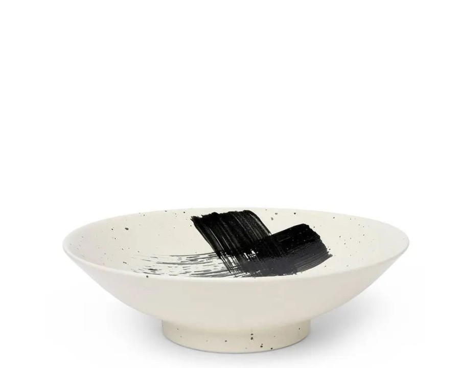 Miya Company Black Brush Stroke 9.75" Serving Bowl | Serving Bowls & Plates