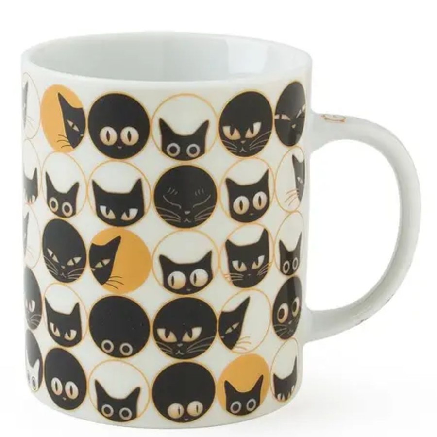 Miya Company Cat Eyes 8 Oz. Mug - White | Cups/Mugs