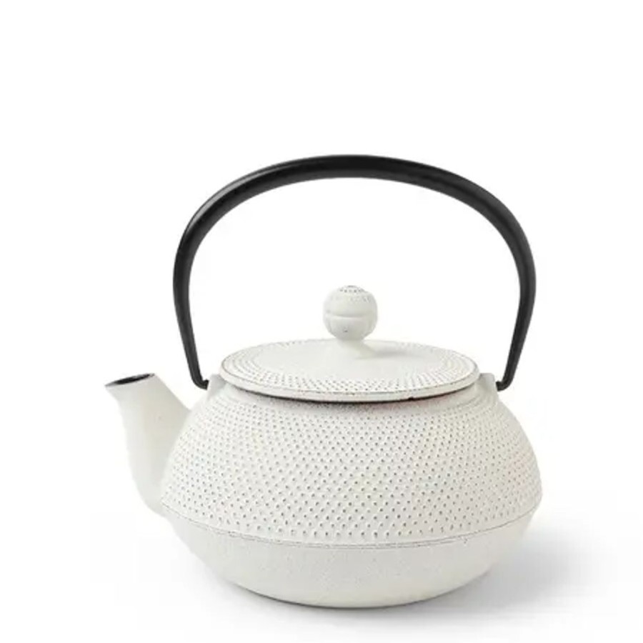 Miya Company Cast Iron Teapot Gold Linen Hobnail 0.65L | Teapots - Cast Iron