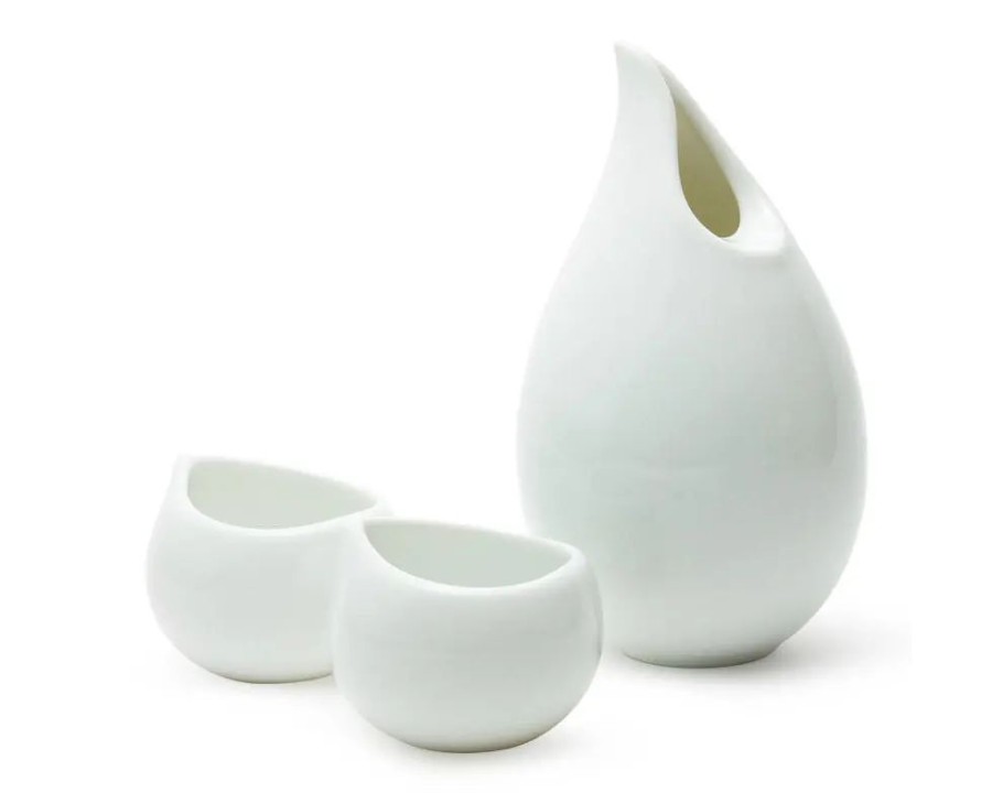 Miya Company Tear Drop White Sake Set | Sake Sets