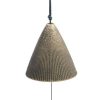 Miya Company Wind Chime Cone Gold Ribbed 2" | Wind Chimes