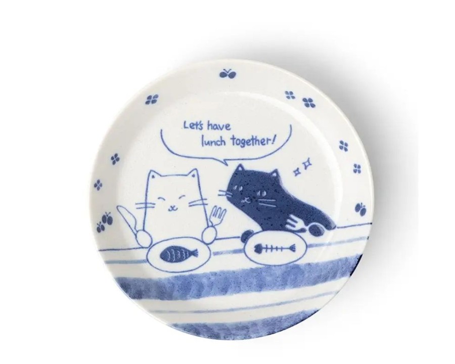 Miya Company Lunch Date Cats 5-1/2" Plate | Plates