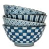 Miya Company Four Pattern 6" Bowl Set | Medium Bowls