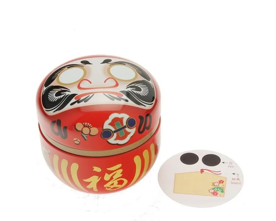 Miya Company Tea Canister Red Daruma "Wishes" | Tableware