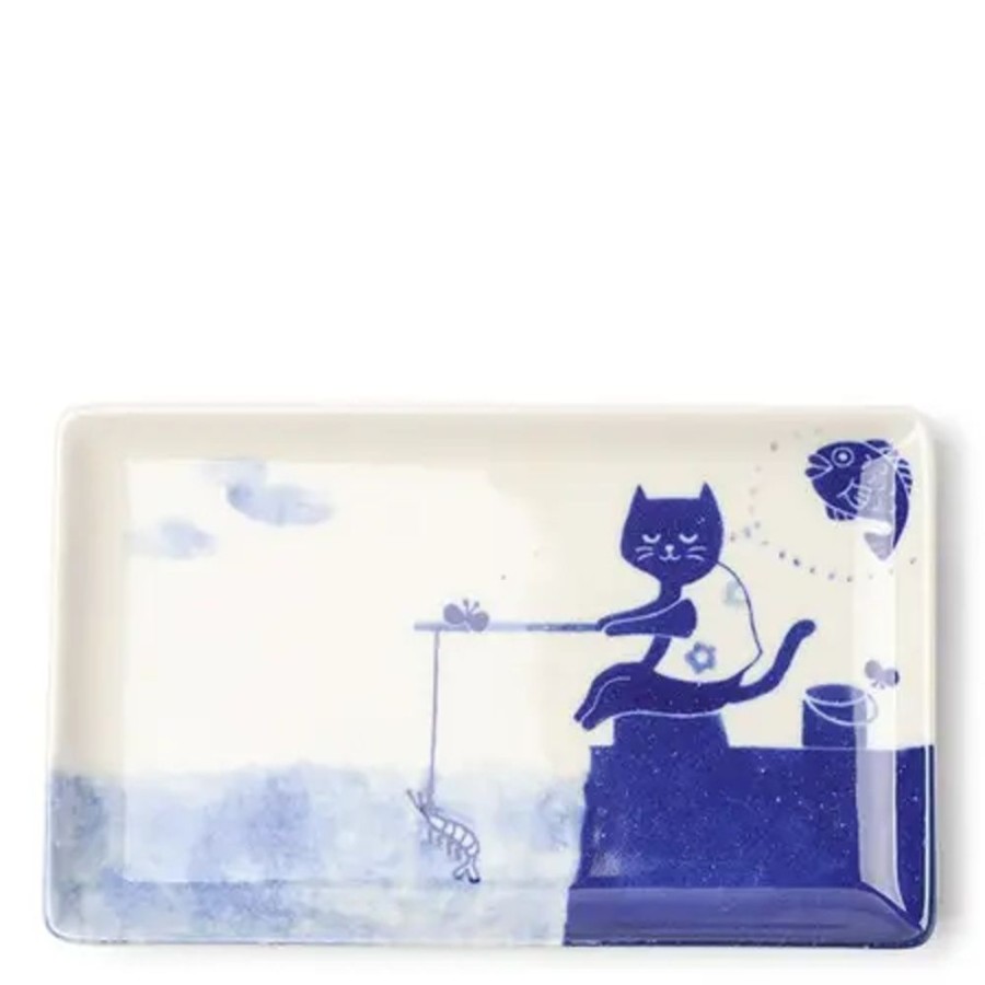 Miya Company Cat Gone Fishing Plate | Plates