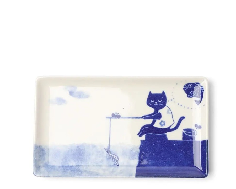 Miya Company Cat Gone Fishing Plate | Plates