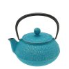 Miya Company Teapot Cast Iron Silver Turquoise Sakura | Teapots - Cast Iron