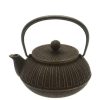 Miya Company Cast Iron Teapot Gold Black Chrysanthemum | Teapots - Cast Iron