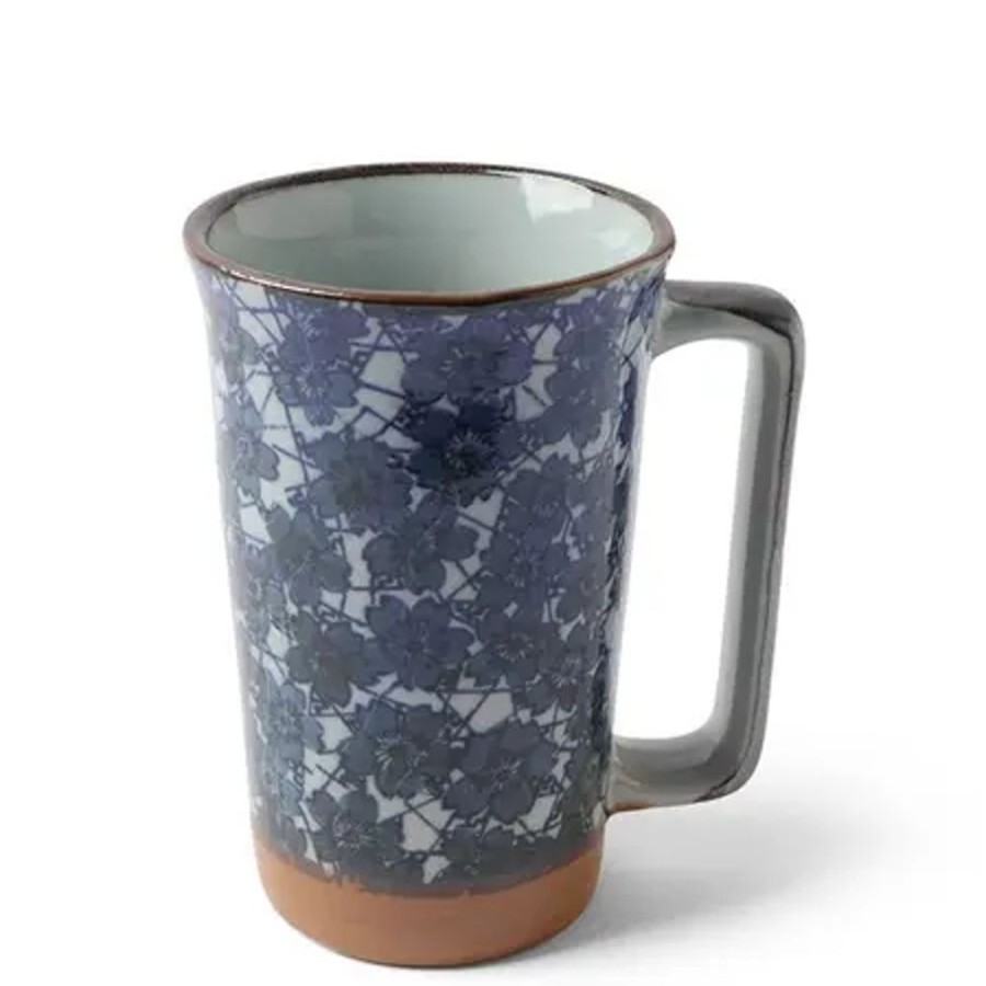 Miya Company Tall Mug Blue Flowers 12 Oz. | Mugs