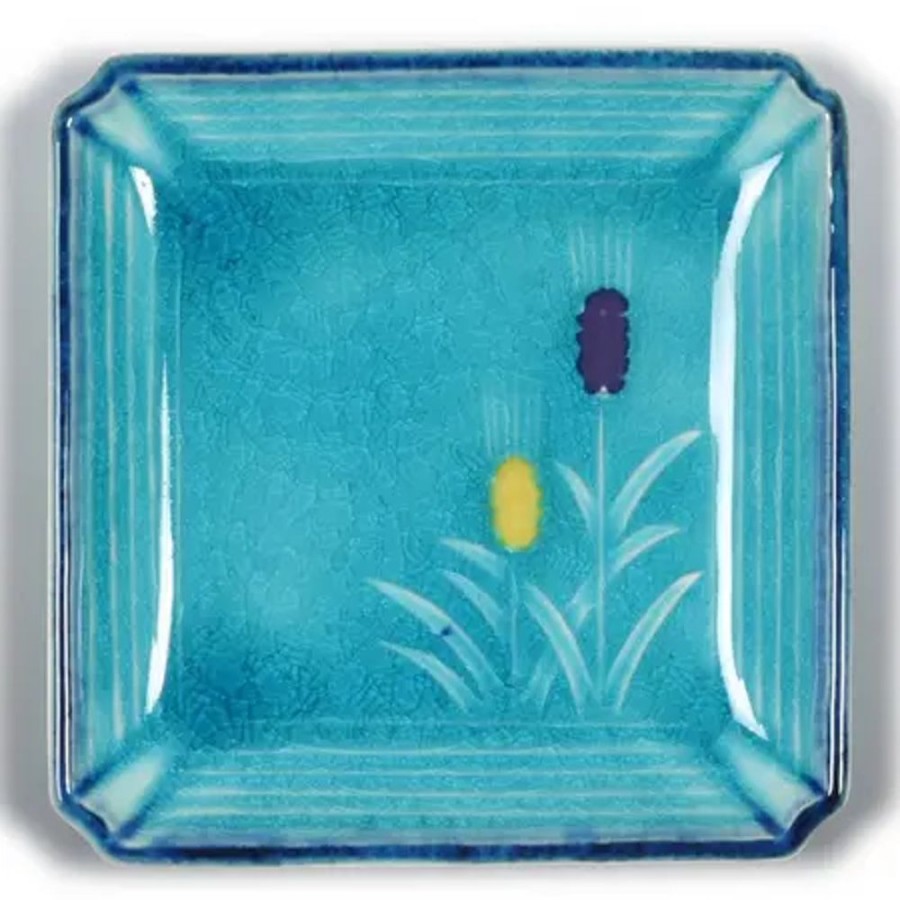 Miya Company Turquoise Blue Mugi 4.5" Sq. Plate | Small Plates