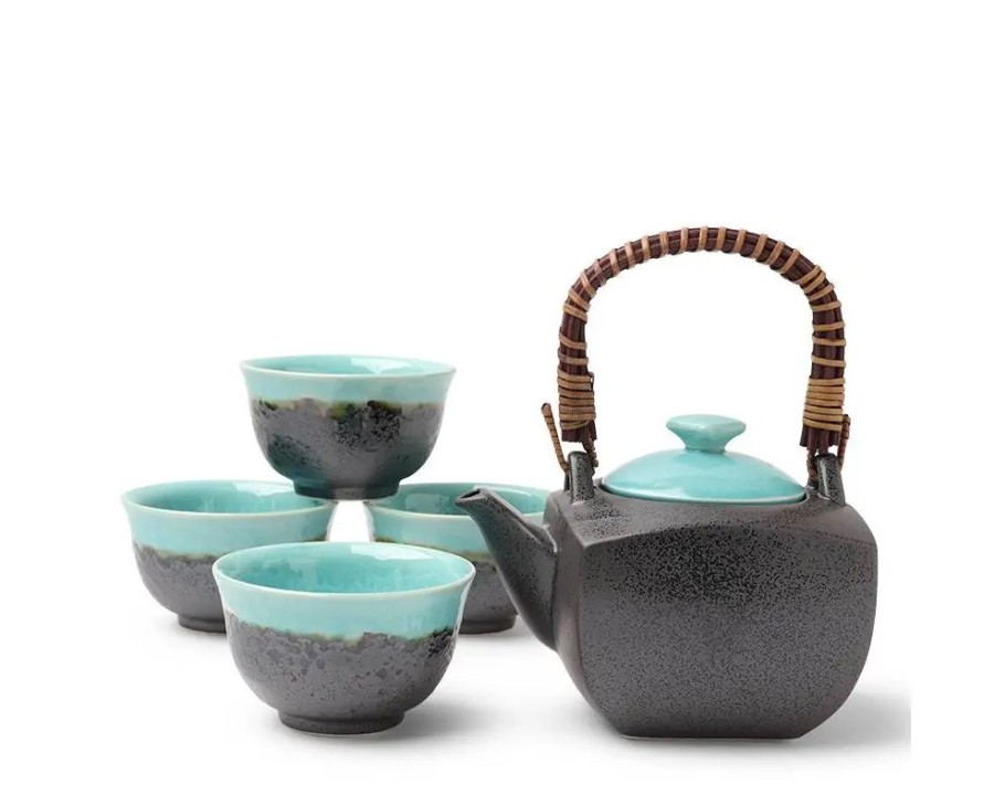 Miya Company Tea Set Turquoise Sky Square | Tea Sets - Ceramic