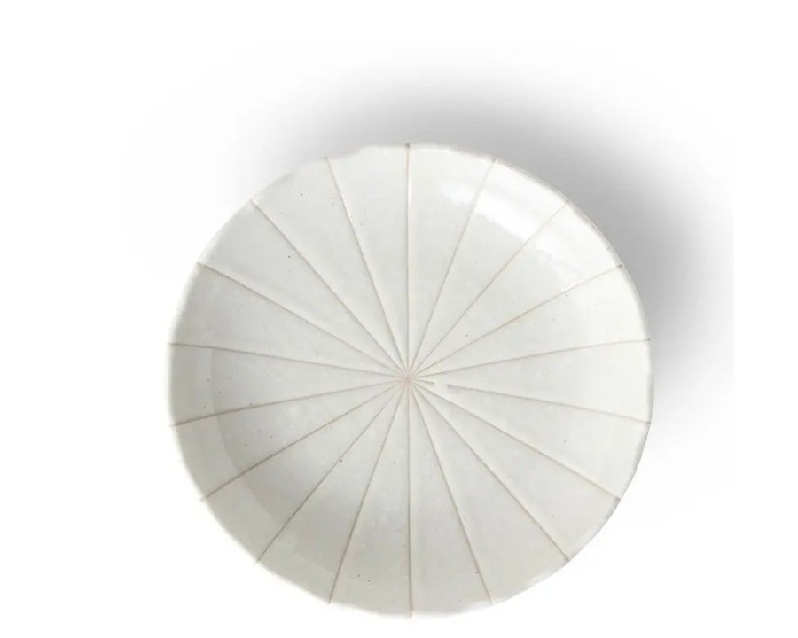 Miya Company Kasa Lines White 6.5" Plate | Medium Plates