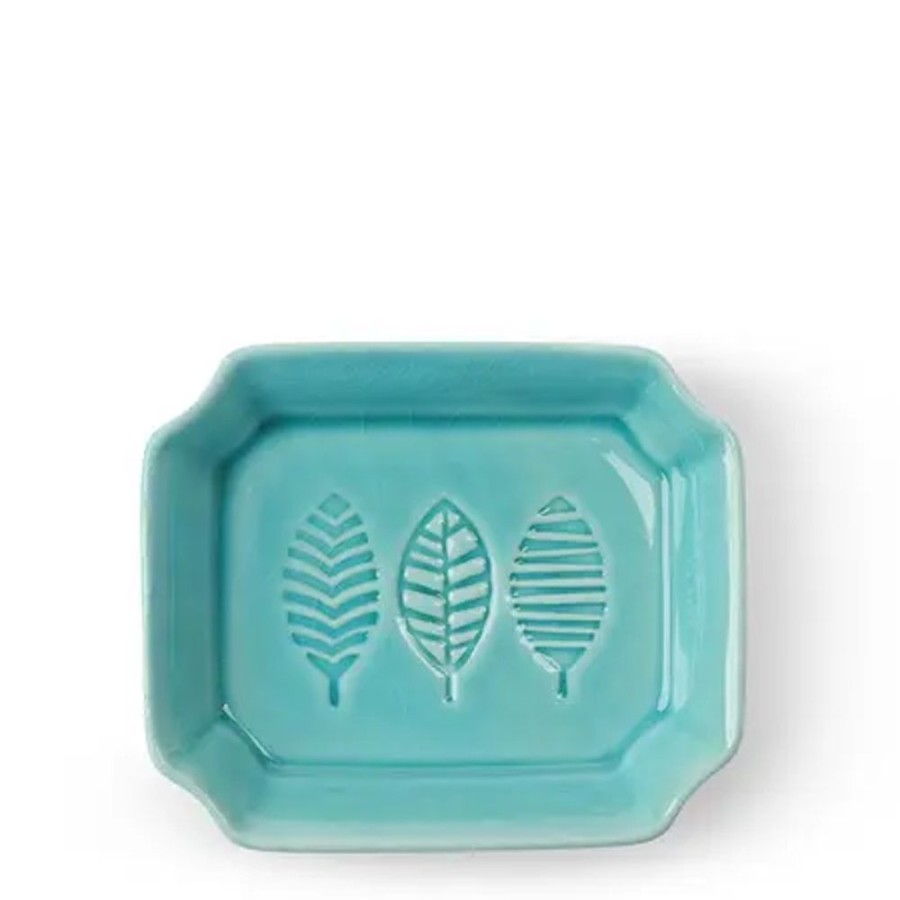 Miya Company Sauce Dish Leaves Teal | Sauce Dishes